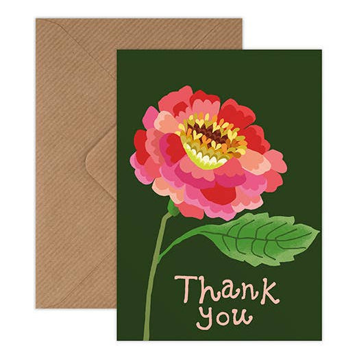 brie harrison - thank you floral mini card on white backhgound - winter's moon