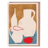 'White Vessels, Red Apple' Greetings Card
