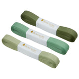 bungalow denmark - trio of green luxury ribbons on white background - winter's moon