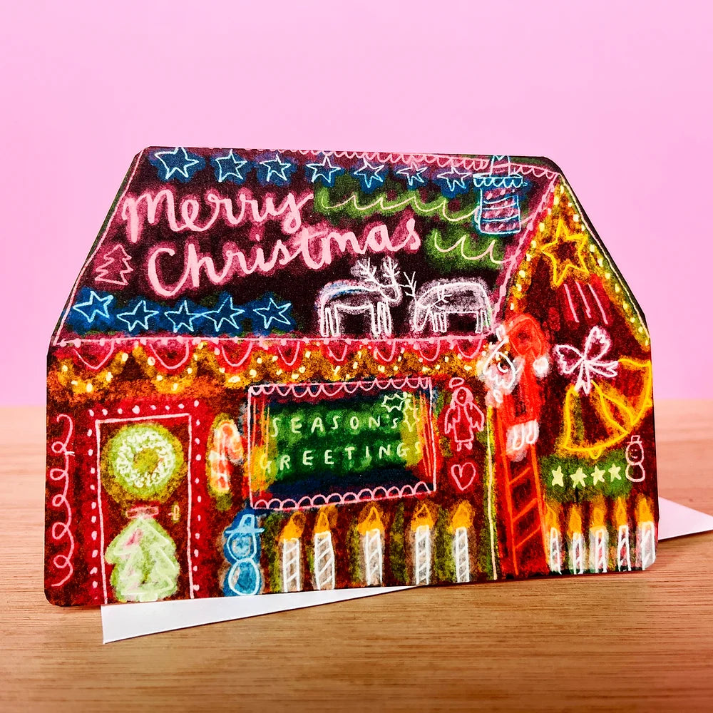 Christmas Decorations House 'Greetings Card' - Winter's Moon 