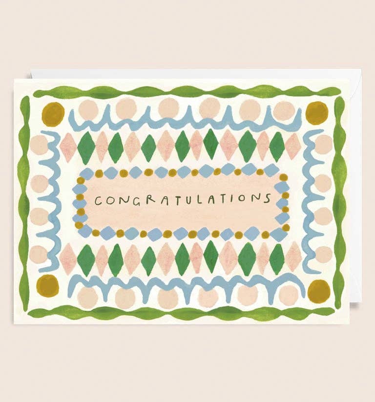 Congragulation Pattern 'Congratulations Pattern' Greetings Card – Winter's Moon Ltd.
