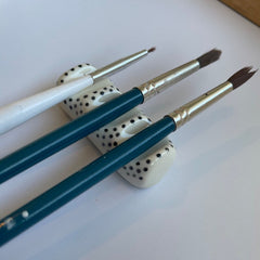 Ceramic Paintbrush Holder - Winter's Moon 