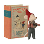 maileg - christmas baby mouse in book - winter's moon