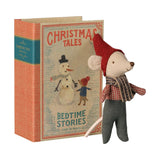 maileg - christmas baby mouse in book - winter's moon