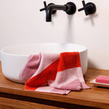 Pack of 2 Face Cloths - Stripe Pink