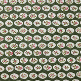 Block Printed Wrapping Paper Sheets - Scallop Tiles Holly Green