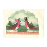 elizabeth harbour designs - flat dicky birds diorama pop-up card on white background - winter's moon