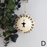 Gold papier mâché bauble, pattern D