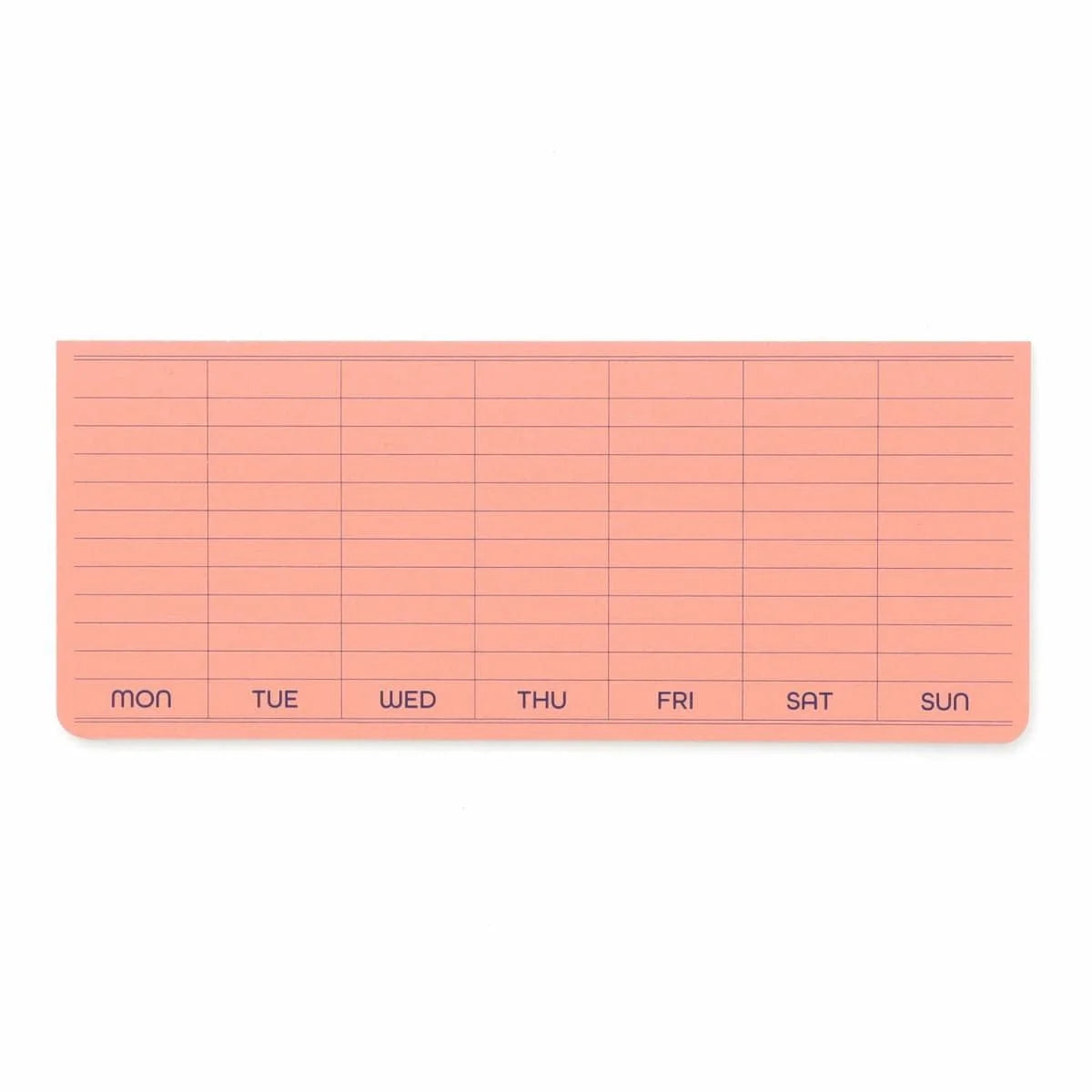 Rectangular pink weekly calendar sticky note