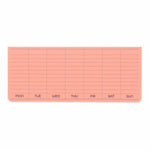 Rectangular pink weekly calendar sticky note