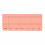 Rectangular pink weekly calendar sticky note