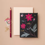 'A Little Note Dahlia' Greetings Card