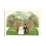 elizabeth harbour designs - flat wedding couple diorama pop-up card on white background - winter's moon