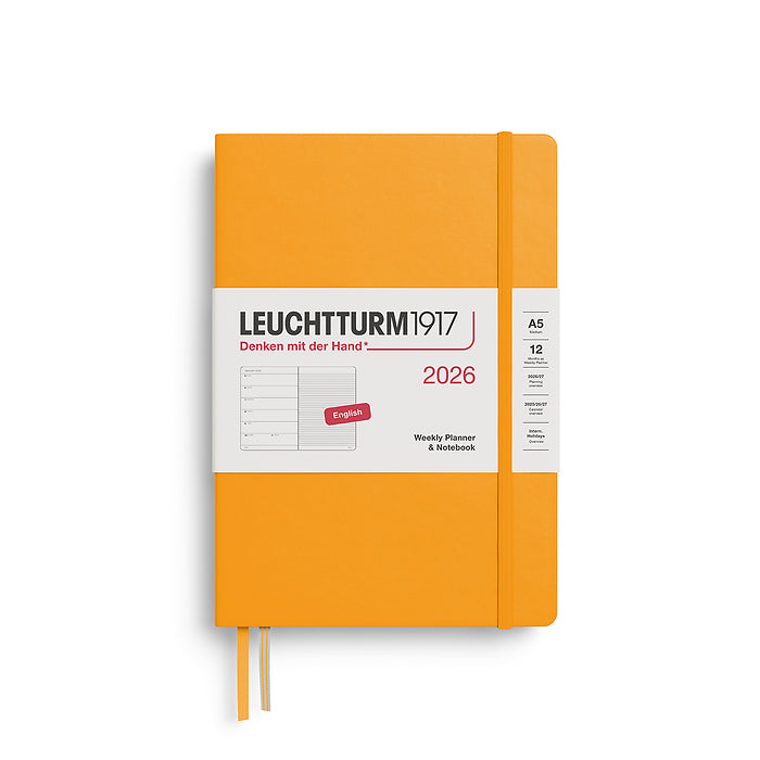 Orange notebook with Leuchtturm1917 branding on a white background