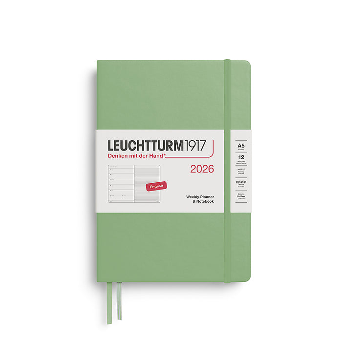 Green notebook with Leuchtturm1917 branding on a white background