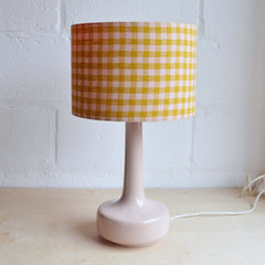 Small Gingham Lampshade - Rhubarb & Custard - Winter's Moon 