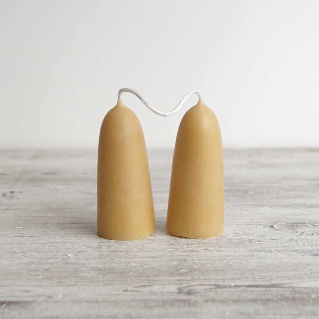 Pair of Beeswax Stumpy Candle - Winter's Moon 