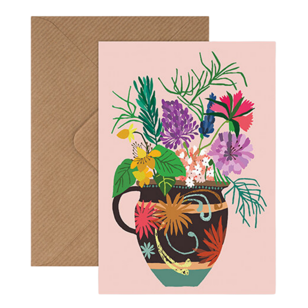 'Gardener's Vase' Greetings Card - Winter's Moon 