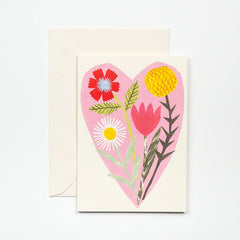 'Floral Heart' Greetings Card - Winter's Moon 