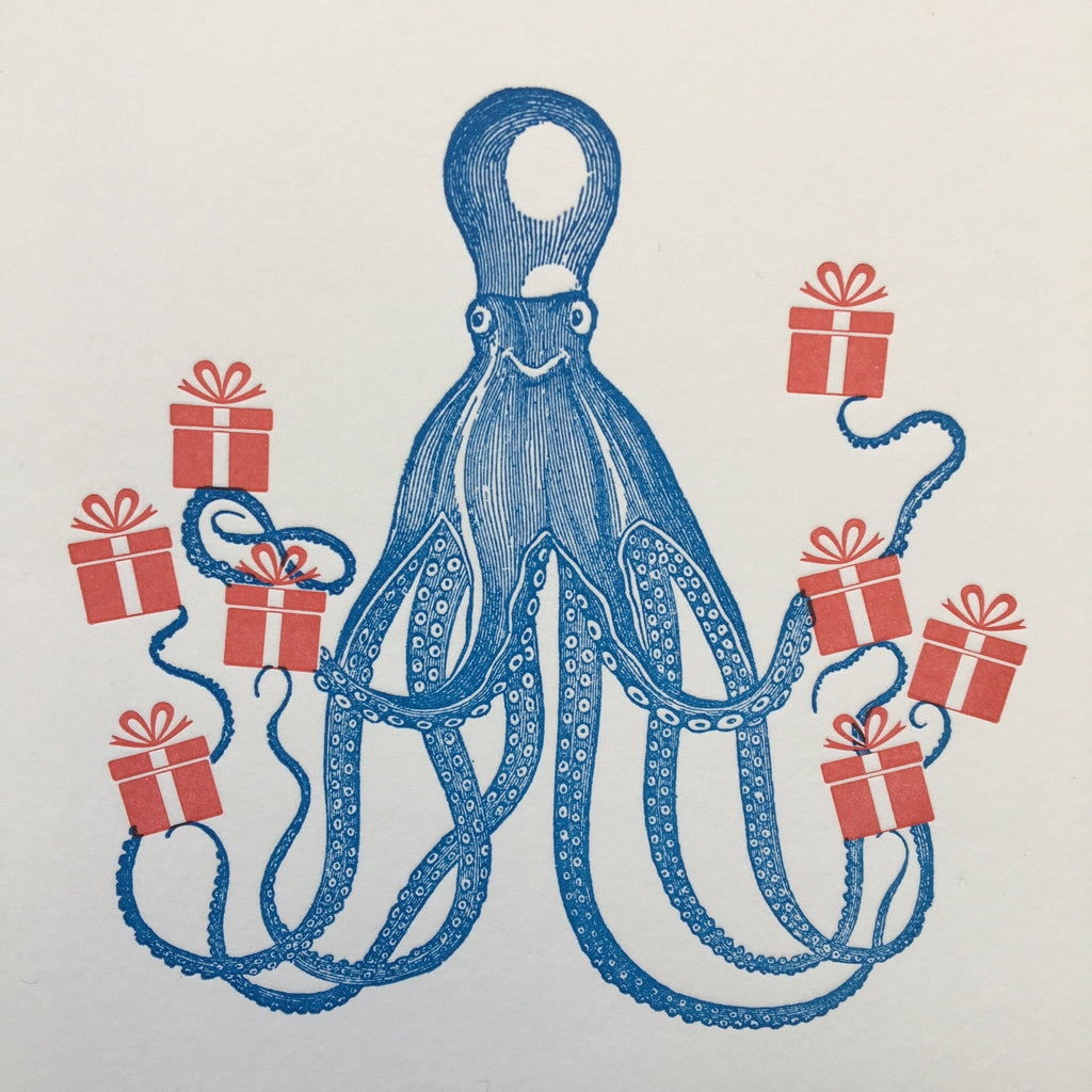 'Birthday Octopus' Greetings Card - Winter's Moon 